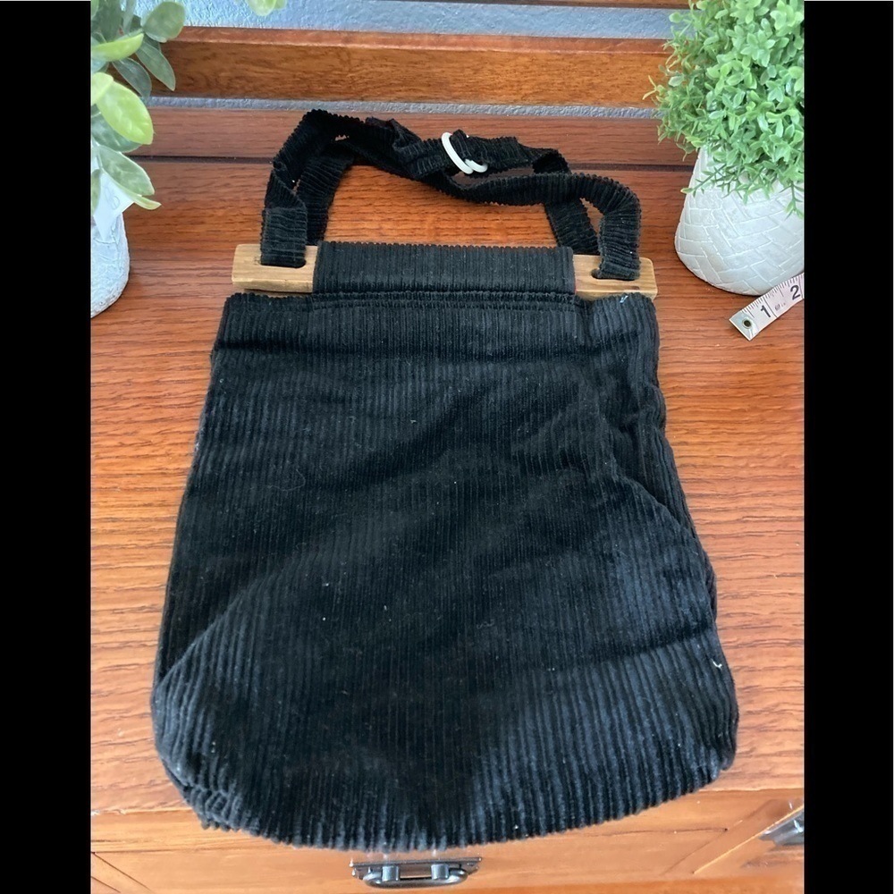 Vintage Black Corduroy Purse handmade